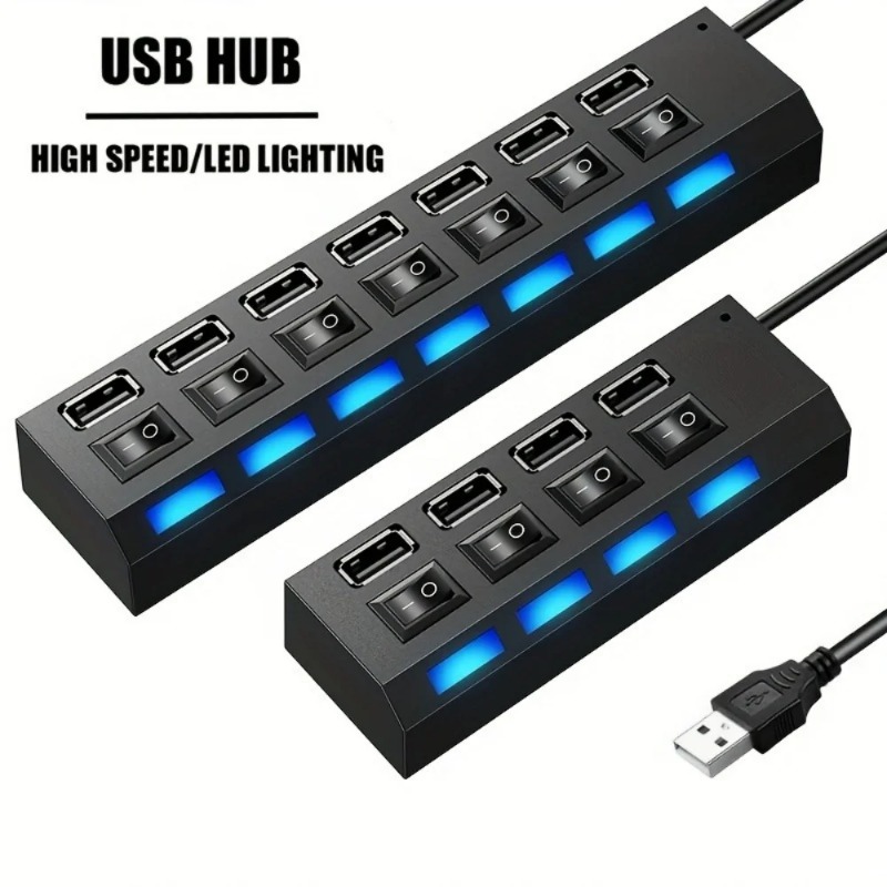 Laptop Accessories For Programmers - USB 2.0-хаб с 4/7 портами, адаптер
